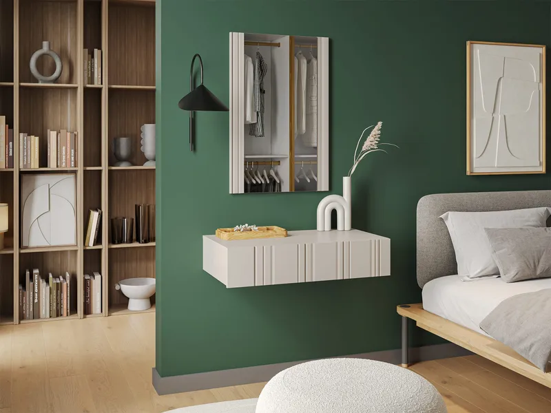 Rynlin Sminkebord med Speil - Møbler - Bord - Sminkebord & toalettbord