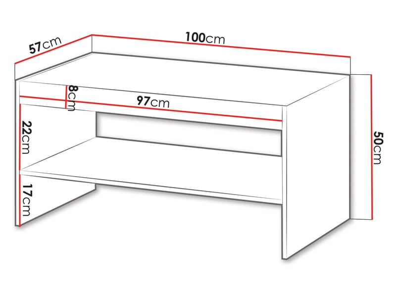 Rynlin Sofabord 100 cm - Møbler - Bord - Sofabord & salongbord