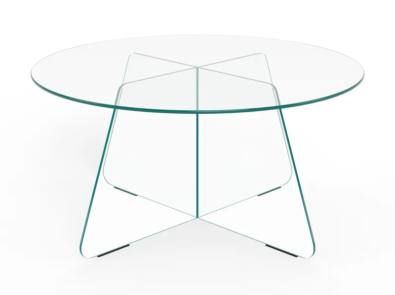 Ryvos salongbord i glass 80 cm rundt - Krystallklar - Møbler - Bord - Sofabord & salongbord