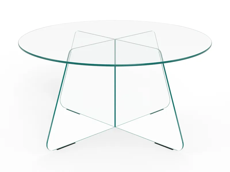 Ryvos salongbord i glass 80 cm rundt - Krystallklar - Møbler - Bord - Sofabord & salongbord