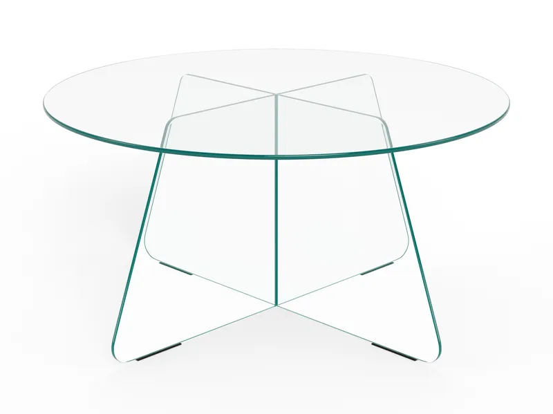 Ryvos salongbord i glass 80 cm rundt - Krystallklar - Møbler - Bord - Sofabord & salongbord