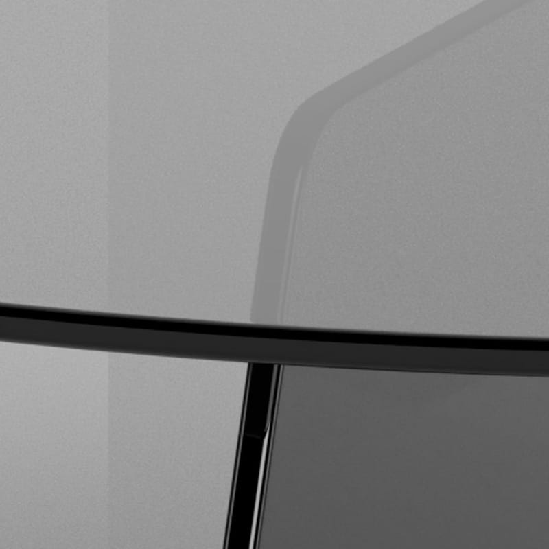 Ryvos sofabord i glass 80 cm rundt - Røykfarget - Møbler - Bord - Sofabord & salongbord