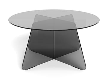 Ryvos sofabord i glass 80 cm rundt - Røykfarget - Møbler - Bord - Sofabord & salongbord