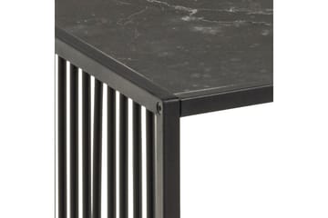 Saklani 120x60 cm Rektangulært Sofabord i Metall med Glassplate - Svart - Møbler - Bord - Marmorbord