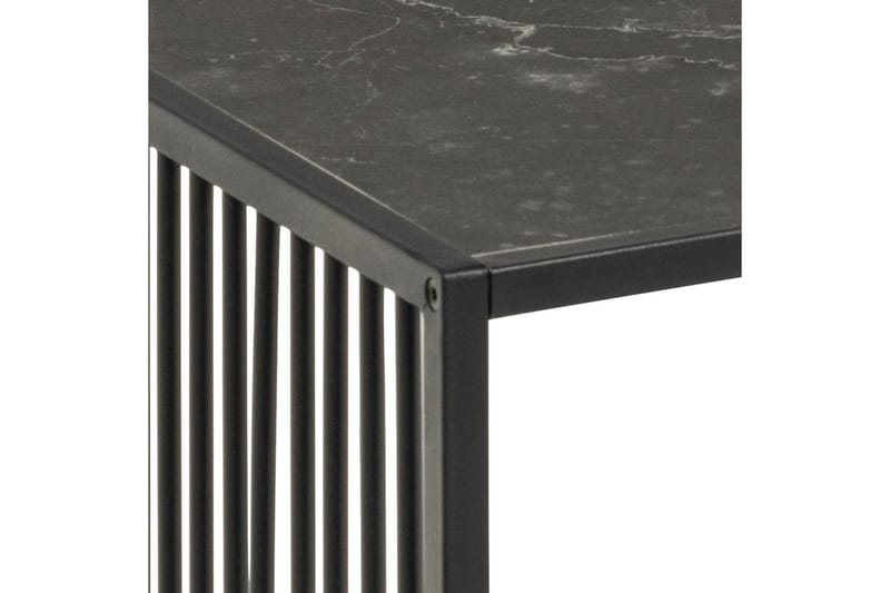 Saklani 120x60 cm Rektangulært Sofabord i Metall med Glassplate - Svart - Møbler - Bord - Marmorbord