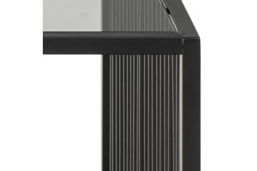 Saklani 120x60 cm Rektangulært Sofabord i Metall med Glassplate - Svart - Møbler - Bord - Marmorbord