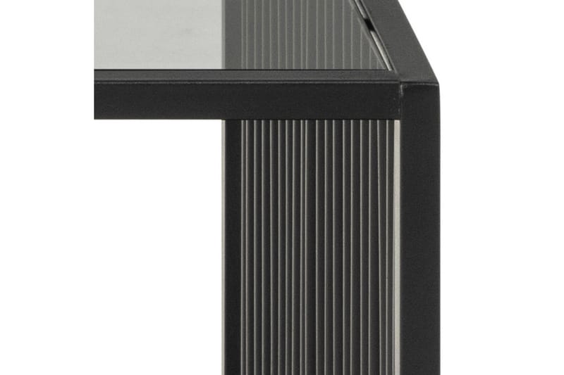 Saklani 120x60 cm Rektangulært Sofabord i Metall med Glassplate - Svart - Møbler - Bord - Marmorbord