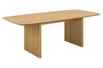 Saku Stort Rektangulært Spisebord 220 cm med Tre- og Eikeutseende - Beige - Møbler - Bord - Spisebord & kjøkkenbord