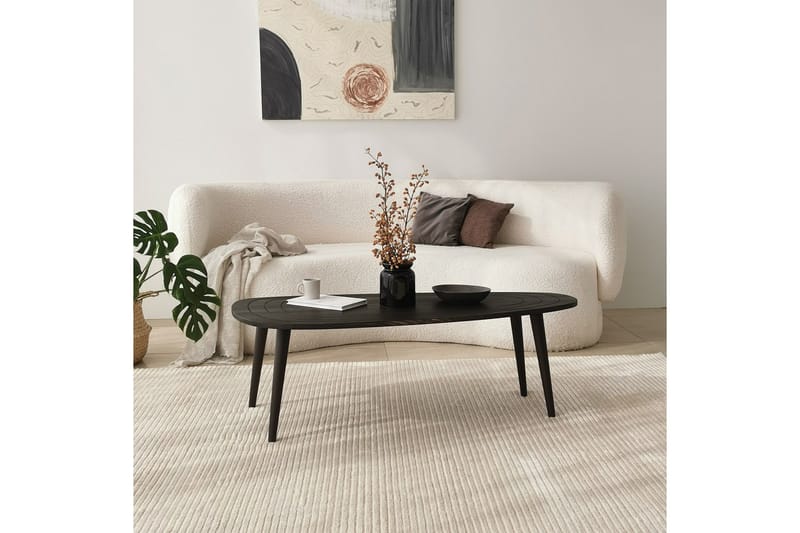 Saldus 115 cm Ovalt Salongbord i Malt Tre - Mørkebrun - Møbler - Bord - Sofabord & salongbord