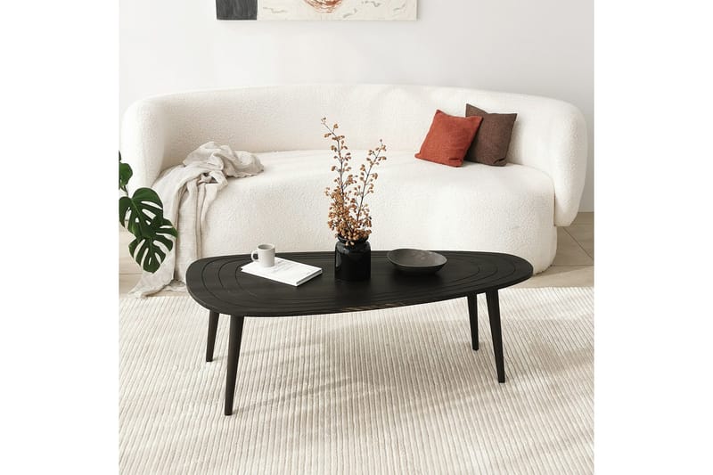 Saldus 115 cm Ovalt Salongbord i Malt Tre - Mørkebrun - Møbler - Bord - Sofabord & salongbord