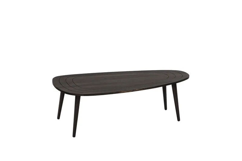 Saldus 115 cm Ovalt Salongbord i Malt Tre, Mørkebrun