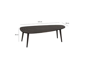 Saldus 115 cm Ovalt Salongbord i Malt Tre - Mørkebrun - Møbler - Bord - Sofabord & salongbord