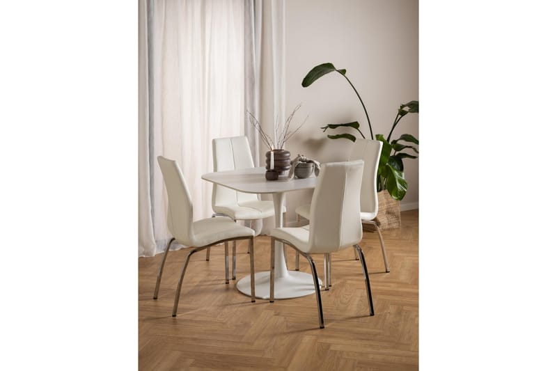 Salm Spisebord 90 cm Kvadratisk - Hvit - Møbler - Bord - Spisebord & kjøkkenbord