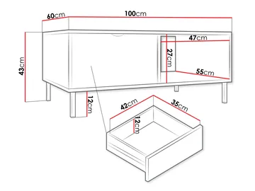 Salmor Sofabord 100 cm - Hvit - Møbler - Bord - Sofabord & salongbord