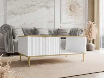 Salmor Sofabord 100 cm - Hvit - Møbler - Bord - Sofabord & salongbord