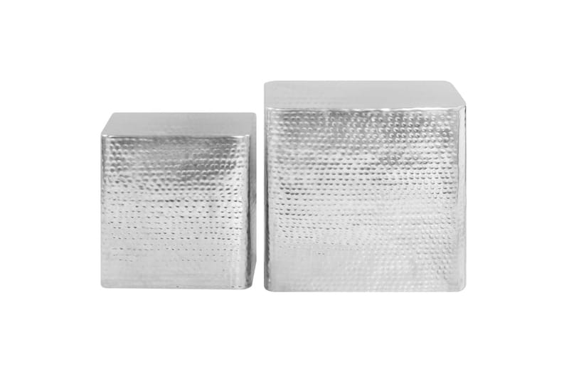 Salongbord 2 stk sølv aluminium - Sofabord & salongbord