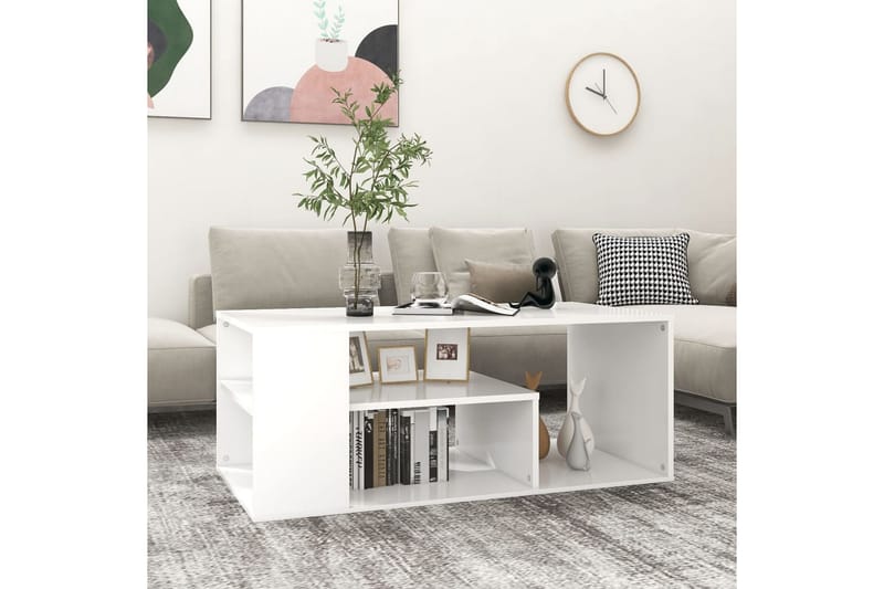 Salongbord hvit 100x50x40 cm sponplate - Hvit - Sofabord & salongbord