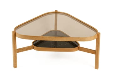Salongbord Wallxpert Capella (95 x 48 x 95 cm) Eik svart marmor - Eik og svart marmor - Møbler - Bord - Marmorbord