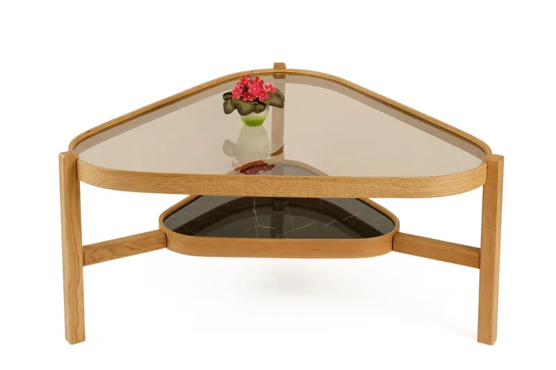 Salongbord Wallxpert Capella (95 x 48 x 95 cm) Eik svart marmor, Eik og svart marmor
