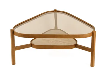 Salongbord Wallxpert Capella (95 x 48 x 95 cm) Valnøtt travertin - Valnøtt og travertin - Møbler - Bord - Sofabord & salongbord