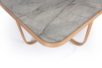 Salongbord Wallxpert Hisar (90 x 45 x 90 cm) Eik grå marmor - Eik og grå marmor - Møbler - Bord - Marmorbord