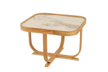 Salongbord Wallxpert Hisar (90 x 45 x 90 cm) Eik hvit marmor - Eik og hvit marmor - Møbler - Bord - Marmorbord