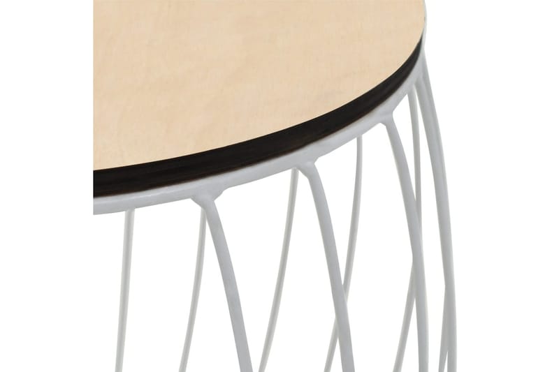 Salongbordsett 3 deler kryssfinér av poppel og jern - Beige|Svart - Sofabord & salongbord