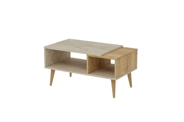 Salric Stuebord 90 cm - Travertin/Eik - Møbler - Bord - Sofabord & salongbord