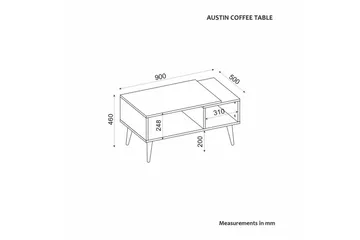 Salric Stuebord 90 cm - Travertin/Eik - Møbler - Bord - Sofabord & salongbord