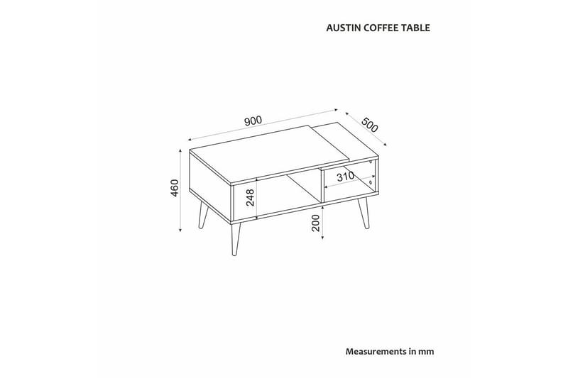 Salric Stuebord 90 cm - Travertin/Eik - Møbler - Bord - Sofabord & salongbord