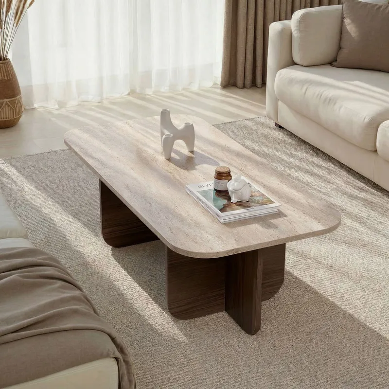 Salrin Sofabord 120x41x60 cm - Travertin, Venezia valnøtt - Møbler - Bord - Sofabord & salongbord