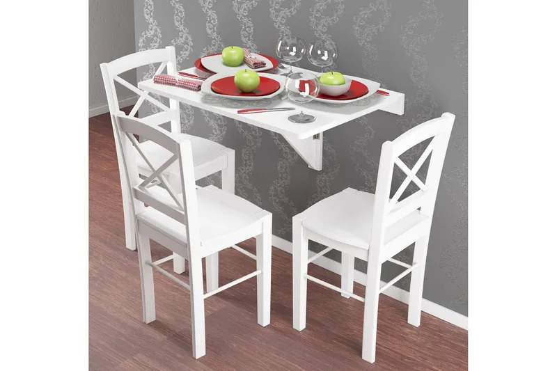 Ranso Klaffebord 80 cm - Hvit - Møbler - Bord - Sammenleggbart bord