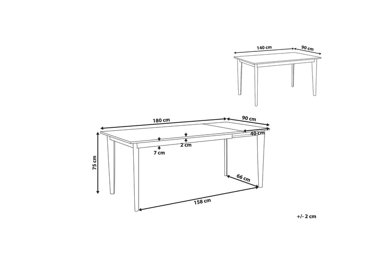 Rege Spisebord 180 cm Sammenleggbart - Hvitt lys - Møbler - Bord - Spisebord & kjøkkenbord