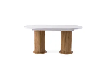 Samtens Spisebord 180 cm Oval - Hvit - Møbler - Bord - Spisebord & kjøkkenbord