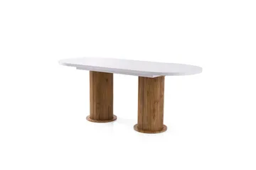 Samtens Spisebord 180 cm Oval - Hvit - Møbler - Bord - Spisebord & kjøkkenbord