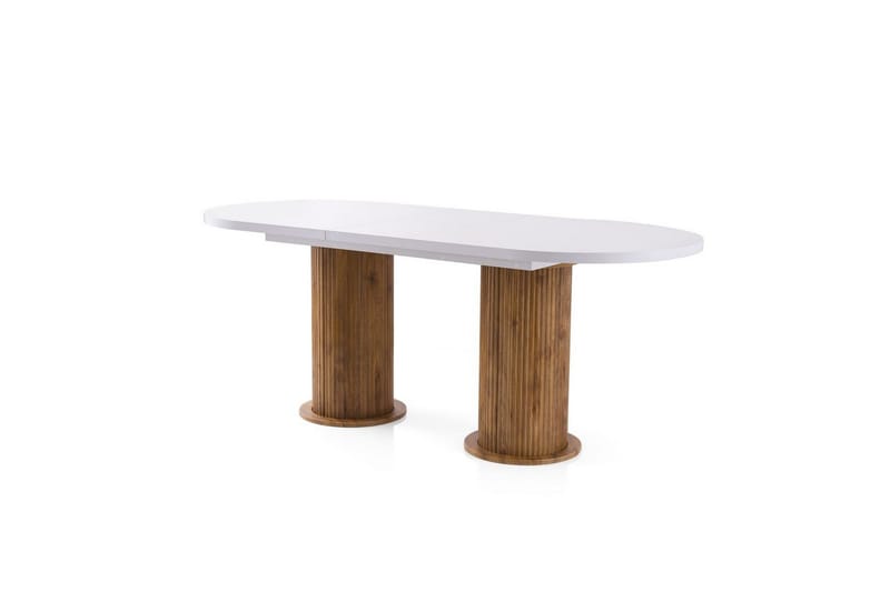 Samtens Spisebord 180 cm Oval - Hvit - Møbler - Bord - Spisebord & kjøkkenbord
