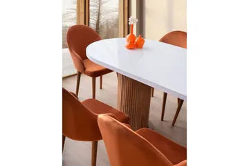 Samtens Spisebord 180 cm Oval - Hvit - Møbler - Bord - Spisebord & kjøkkenbord