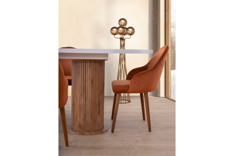 Samtens Spisebord 180 cm Oval - Hvit - Møbler - Bord - Spisebord & kjøkkenbord