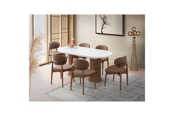 Samtens Spisebord 180 cm Oval - Hvit - Møbler - Bord - Spisebord & kjøkkenbord