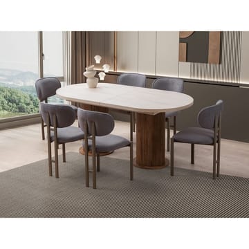 Samtens Spisebord Oval 180 cm - Brun/Taupe - Møbler - Bord - Spisebord & kjøkkenbord