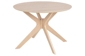 Sanae Rundt Spisebord 105 cm med Tre- og Eikeutseende - Hvit - Møbler - Bord - Spisebord & kjøkkenbord