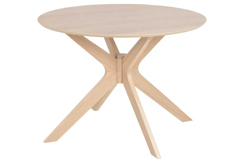 Sanae Rundt Spisebord 105 cm med Tre- og Eikeutseende, Hvit