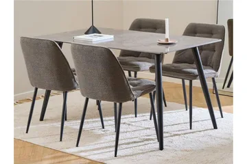 Sanjoan spisegruppe 140 cm + 4 stk. Zabinka-spisestoler - Svart/Beige/Brun - Møbler - Bord - Spisegruppe
