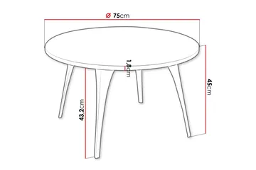Sayumi Sofabord 75 cm - Svart - Møbler - Bord - Sofabord & salongbord