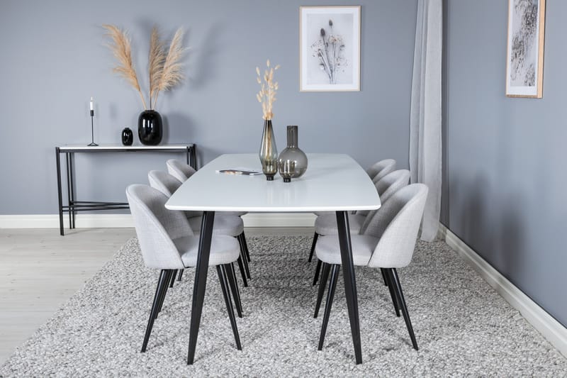 Sedavi Matgruppe 240 cm Rektangulær med 6 Sedavi Stoler - Svart - Møbler - Bord - Spisegruppe