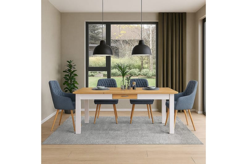 Selma Spisebord Rektangulær 180x90 cm - Hvit - Møbler - Bord - Spisebord & kjøkkenbord