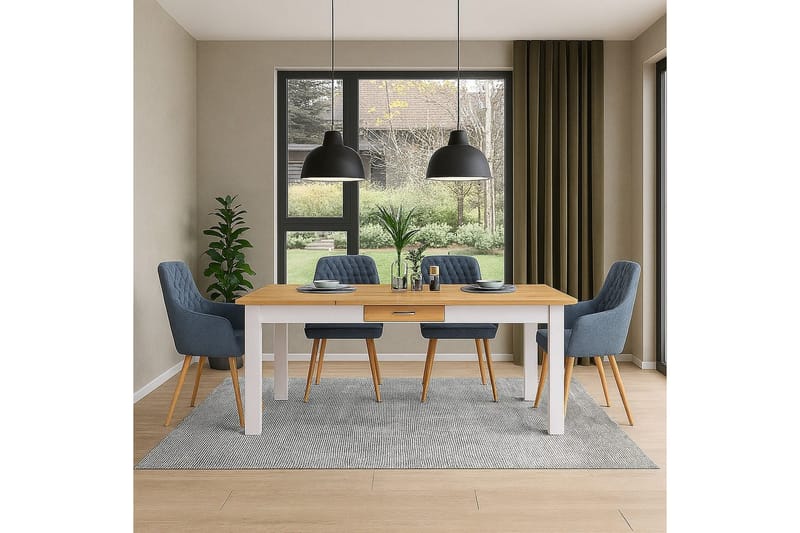 Selma Spisebord Rektangulær 180x90 cm - Hvit - Møbler - Bord - Spisebord & kjøkkenbord