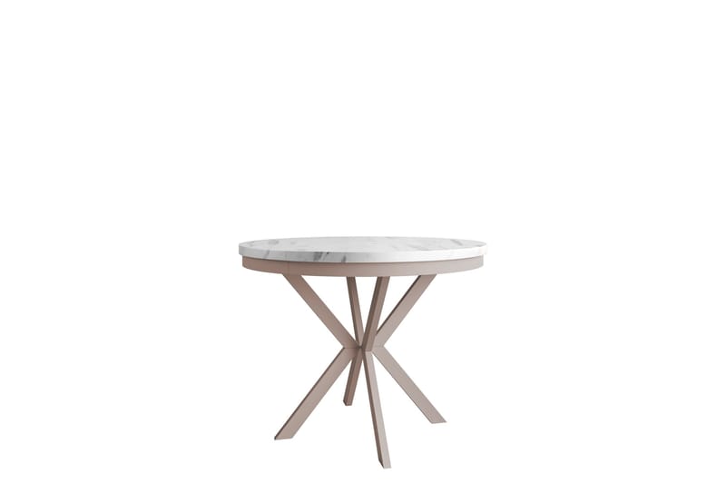 Sereth Matbord 100 cm Rund, Hvit/Beige
