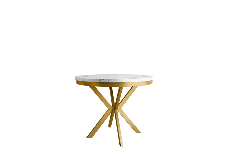 Sereth Matbord 100 cm Rund, Hvit/Gull