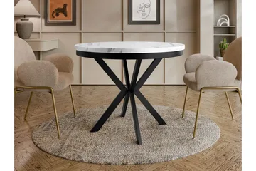 Sereth Matbord 100 cm Rund - Hvit/Svart - Møbler - Bord - Marmorbord